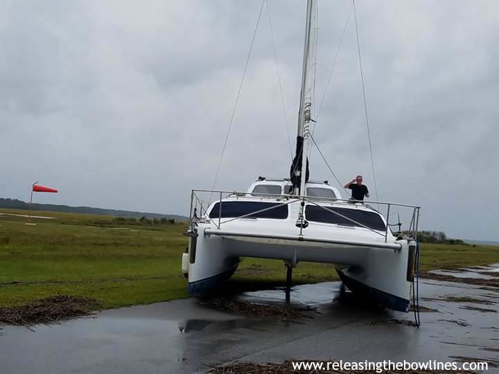 storm damaged catamaran for sale