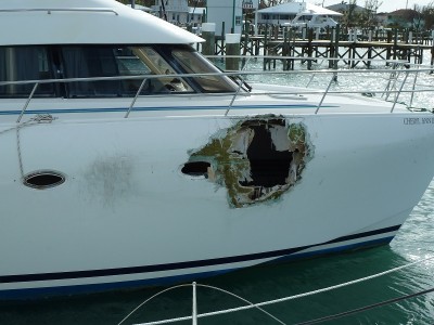 hurricane damaged catamaran for sale
