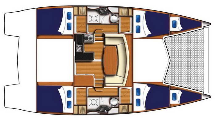 Leopard 39 Catamaran layout - OCEAN ABBY