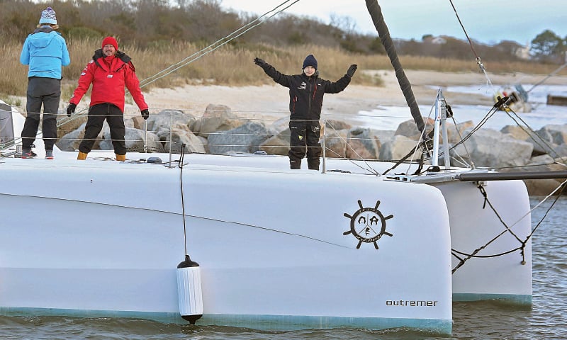 Outremer 45 Catamaran LA VAGABONDE sailing with Greta Thunberg