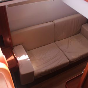 Leopard 47 Power Catamaran BIG MAMA cabin sofa