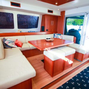 2013 Leopard 58 Catamaran AQUA BOB-salon seating 2