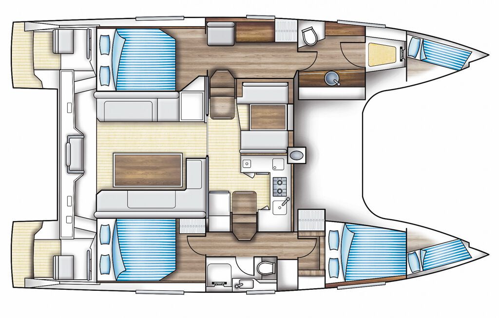 Nautitech 40 Open Catamaran - layout