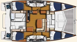 Leopard 44 Catamaran 4-cabin layout