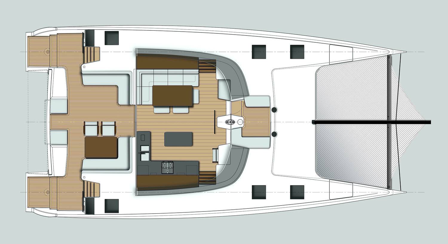 KC54 Catamaran Saloon layout