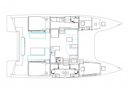 2021 Nautitech 46 open catamaran - layout