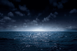 Ocean cruising at night