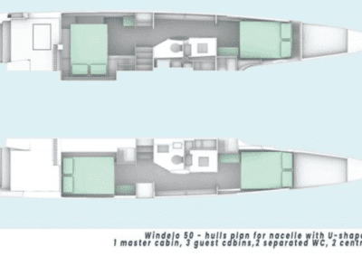 Windelo 50 catamaran - layouts and floor plans