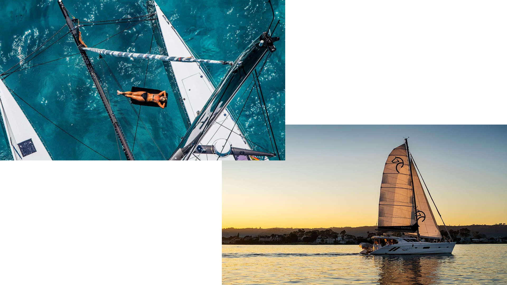Top left: HH66, courtesy HH Catamarans. Bottom right: Knysna 500SE, courtesy Knysna Yacht Company.
